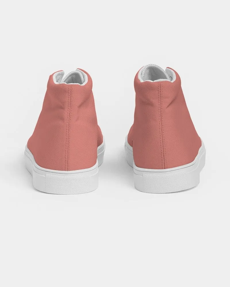 Pastel Pink Red Men's High-top Canvas Sneakers | Men's | Bright Pastel Pink Red | C0M60Y45K0