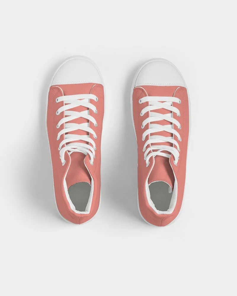 Pastel Pink Red Men's High-top Canvas Sneakers | Men's | Bright Pastel Pink Red | C0M60Y45K0