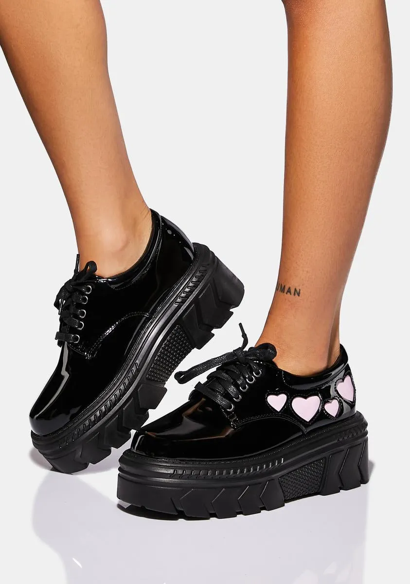 Patent Pink Heart Sneakers