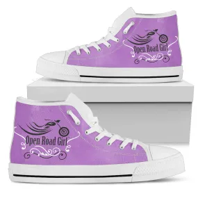 Purple "Open Road Girl" Women's High Top Sneakers