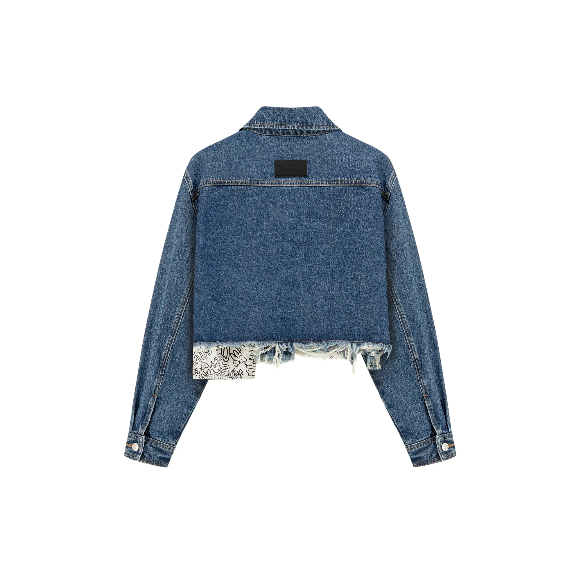 Raw Hem Denim Crop Jacket