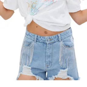 Rhinestones and Denim Shorts