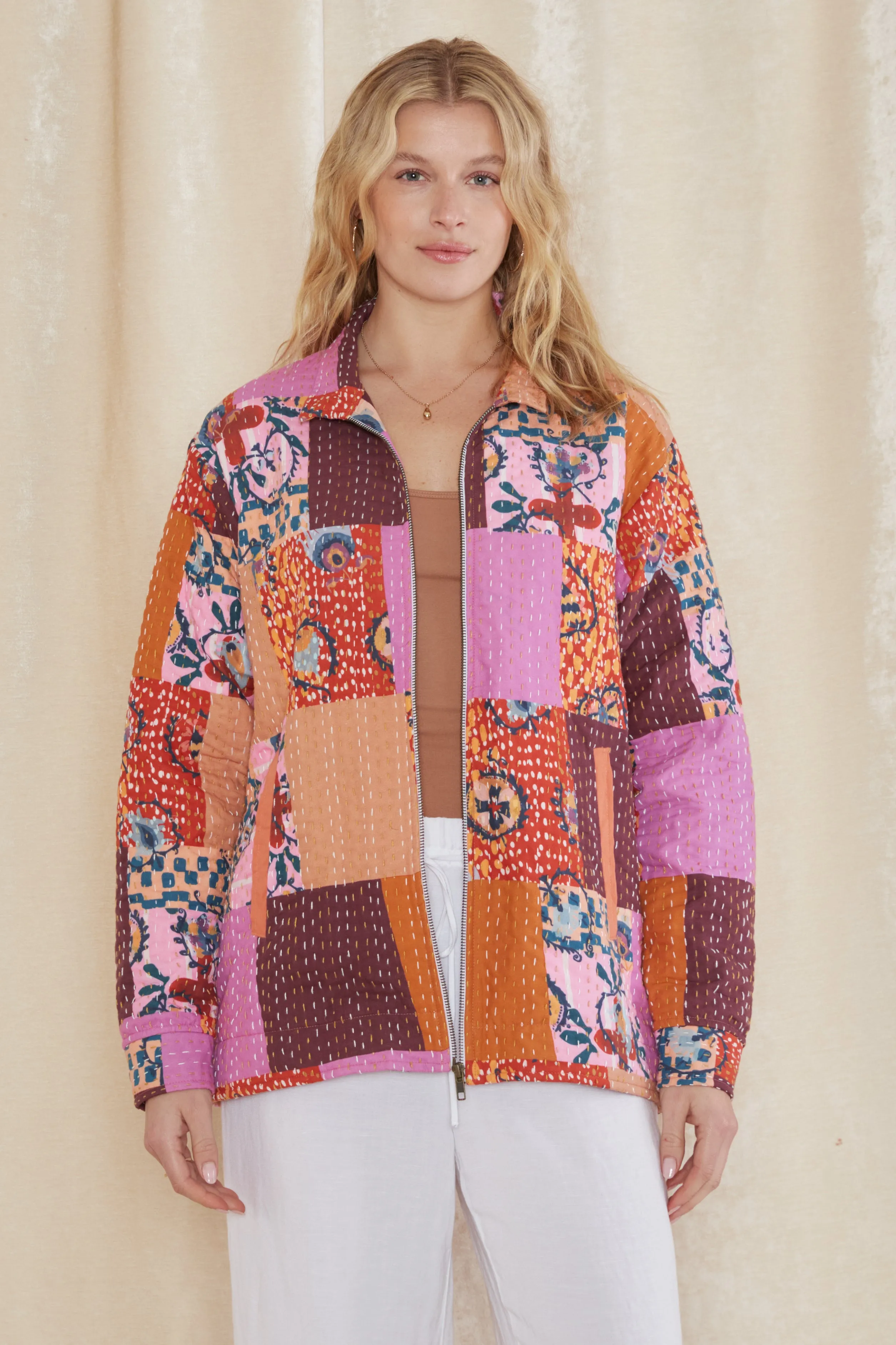 Saarik Patchwork Zip Up Jacket