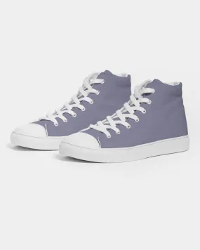 Shaded Pale Pastel Blue Gray High-Top Canvas Sneakers | Men's | C30M30Y0K30