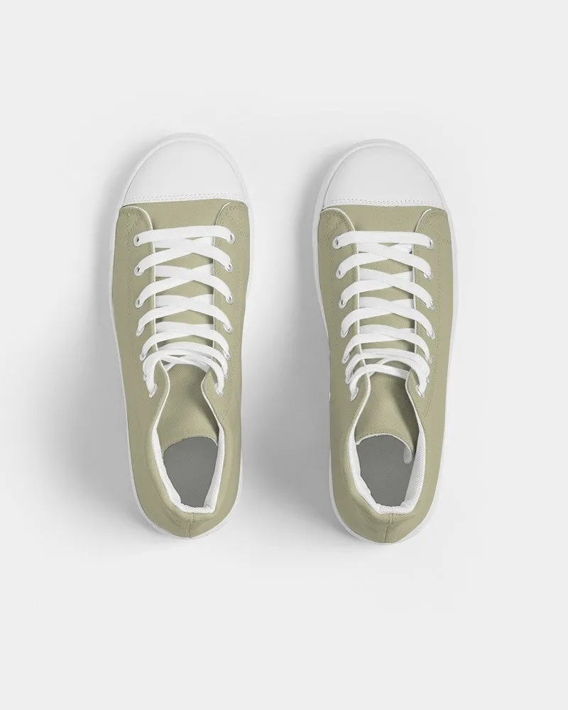 Shaded Pale Pastel Yellow Gray High-Top Canvas Sneakers | Women's | C0M0Y30K30