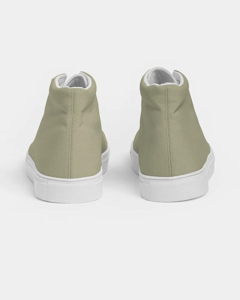 Shaded Pale Pastel Yellow Gray High-Top Canvas Sneakers | Women's | C0M0Y30K30