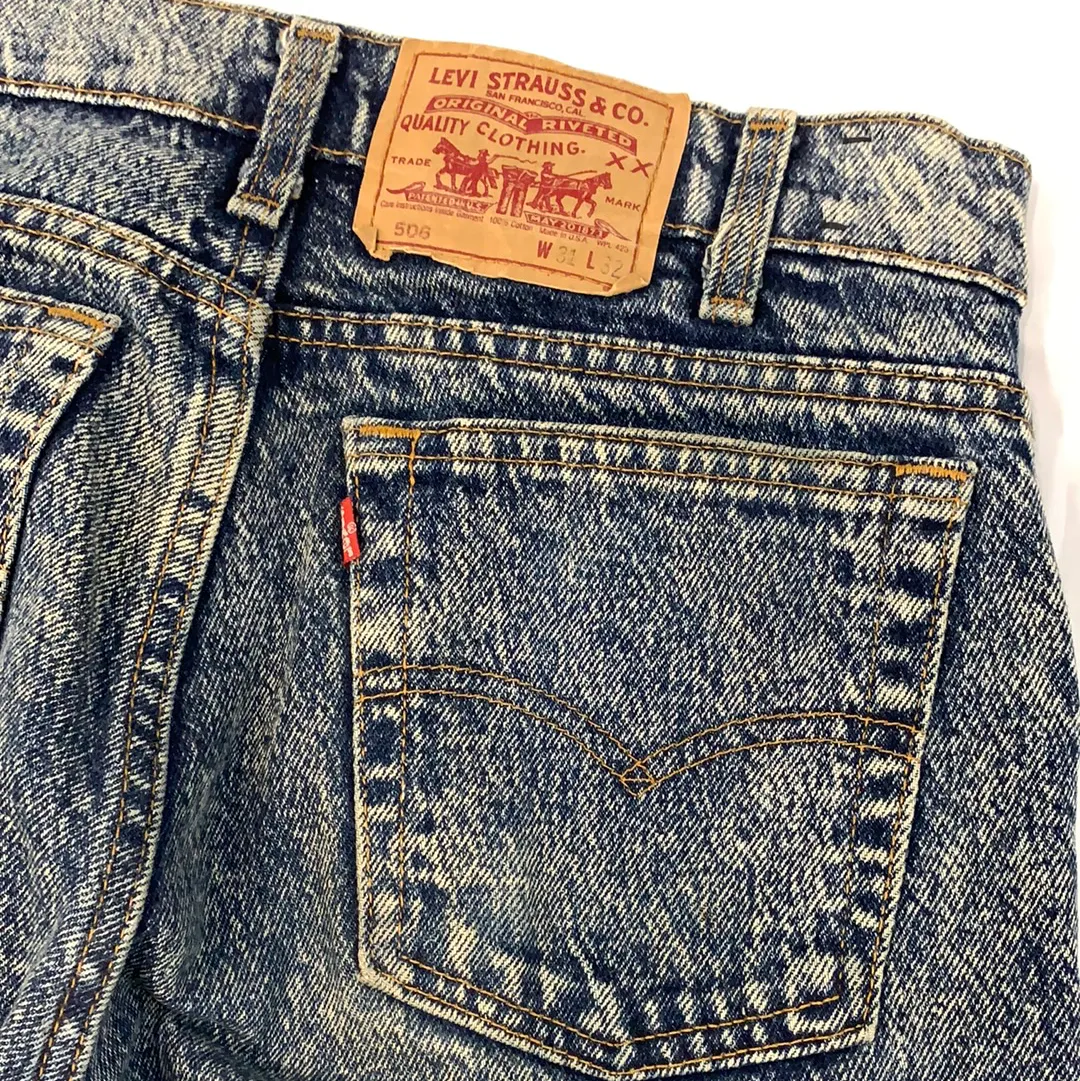 Vintage Levi’s Acid Wash 506 Denim Jeans - 31in