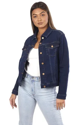 WESTERN STYLE DARK BLUE WASH DENIM JACKET