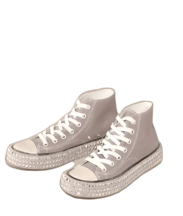 Women's Tennis Shoes D-Chantel-High Top, Studs, Sneakers